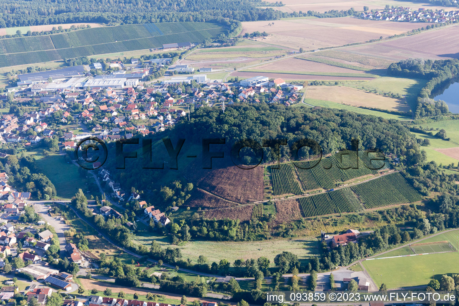 Aerial photograpy of Zaberfeld in the state Baden-Wuerttemberg, Germany