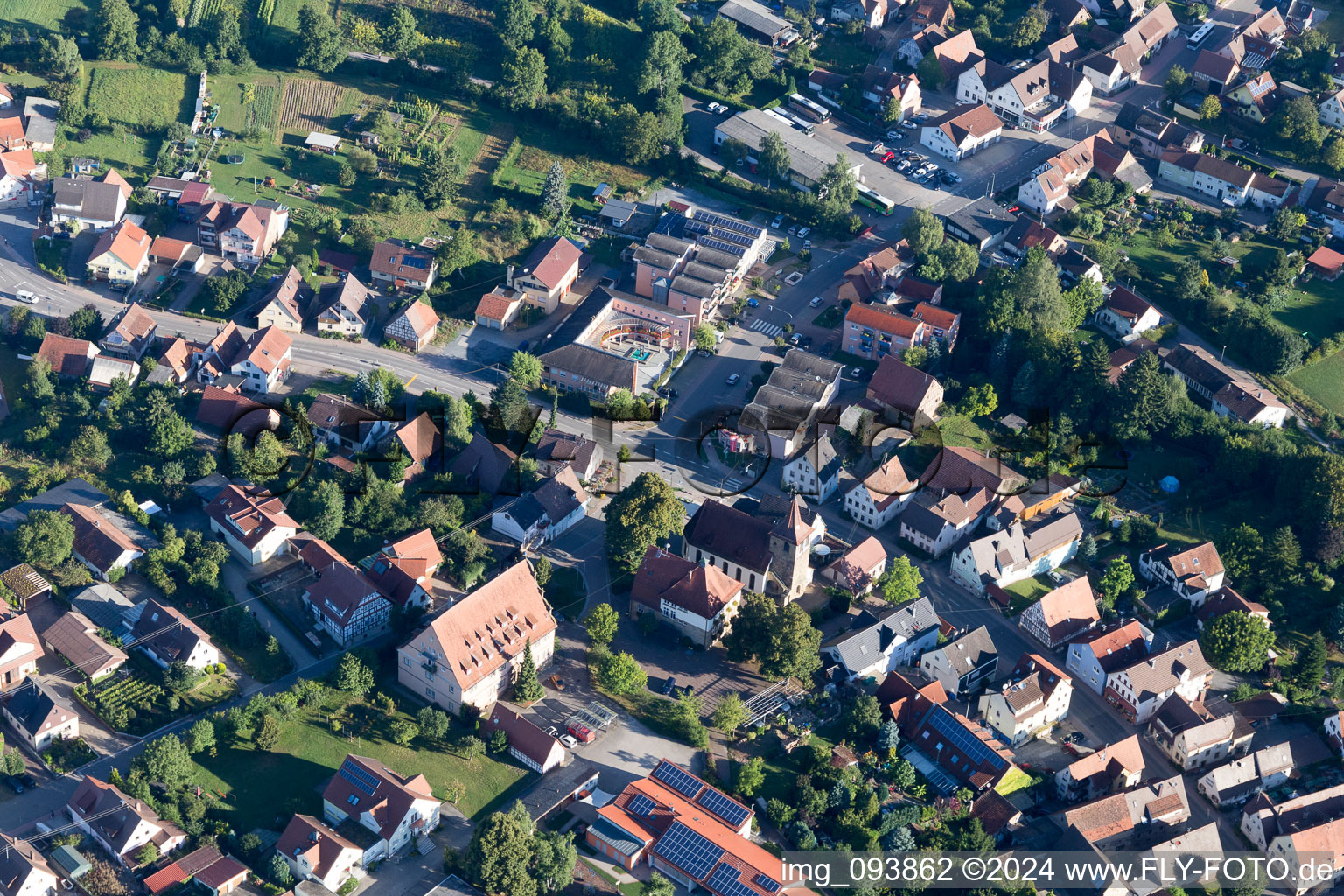 Zaberfeld in the state Baden-Wuerttemberg, Germany from above