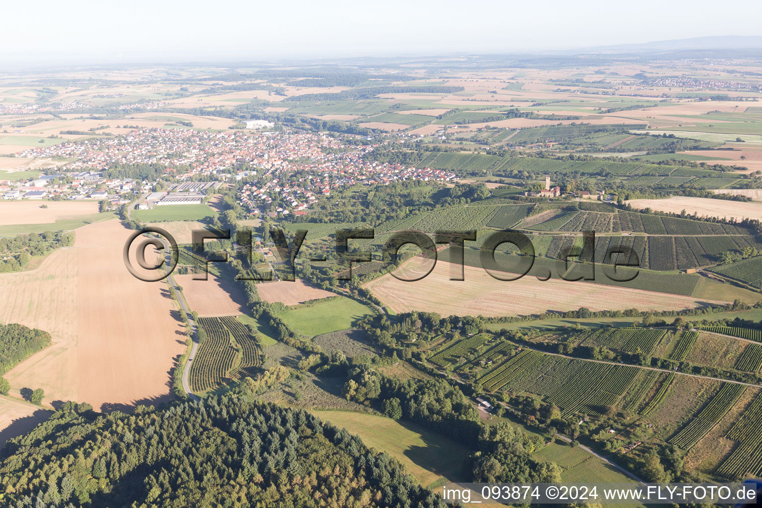 Aerial view of Sulzfeld in the state Baden-Wuerttemberg, Germany