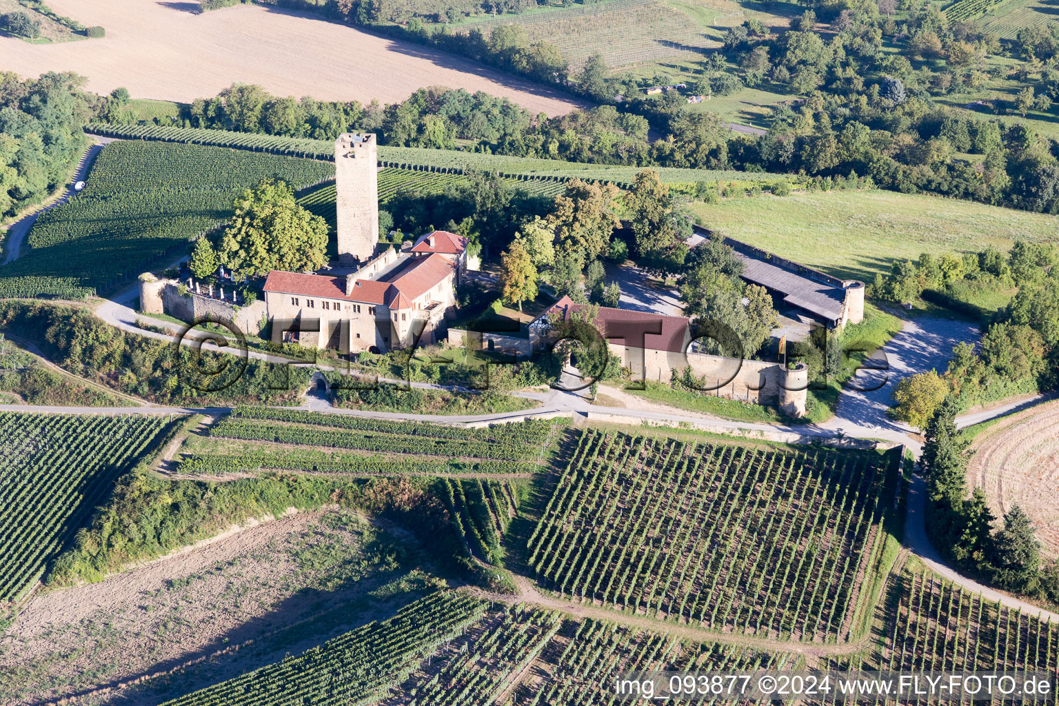 Aerial photograpy of Castle Sulzfeld in Sulzfeld in the state Baden-Wuerttemberg, Germany