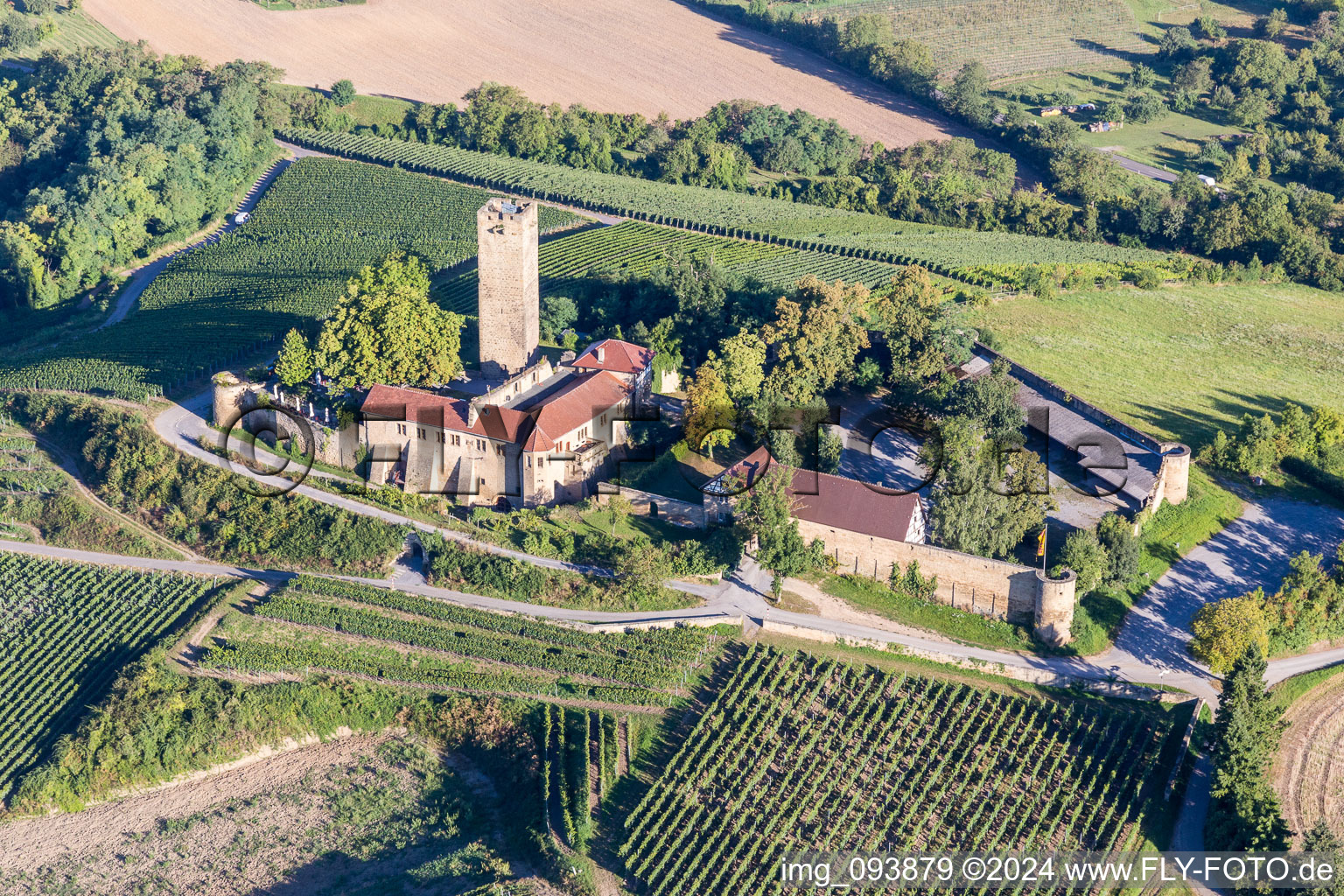 Castle of the fortress Ravensburg with restaurant in Sulzfeld in the state Baden-Wurttemberg, Germany