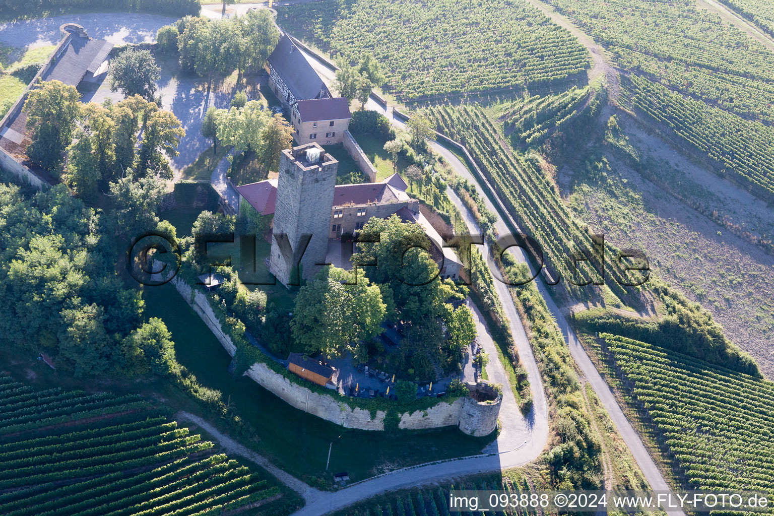 Sulzfeld in the state Baden-Wuerttemberg, Germany from the plane