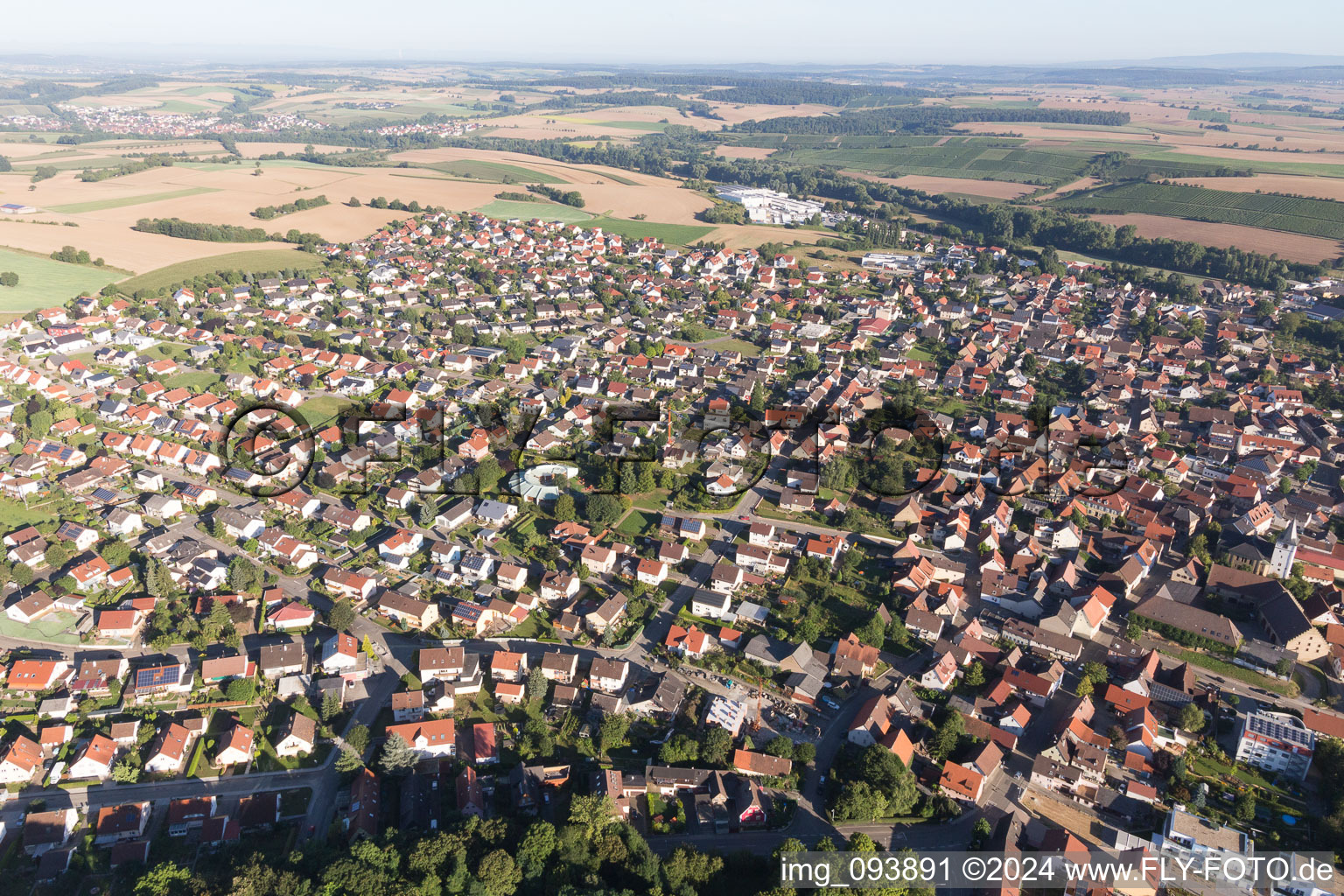 Bird's eye view of Sulzfeld in the state Baden-Wuerttemberg, Germany