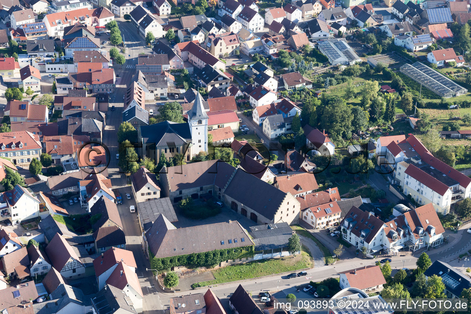 Sulzfeld in the state Baden-Wuerttemberg, Germany viewn from the air