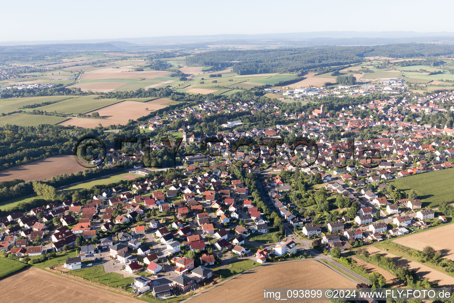 Aerial photograpy of District Flehingen in Oberderdingen in the state Baden-Wuerttemberg, Germany