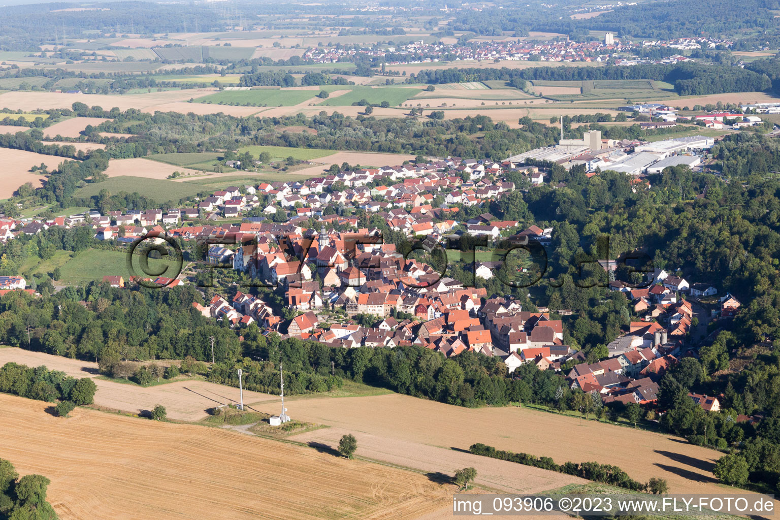 Village view in Kraichtal in the state Baden-Wurttemberg, Germany