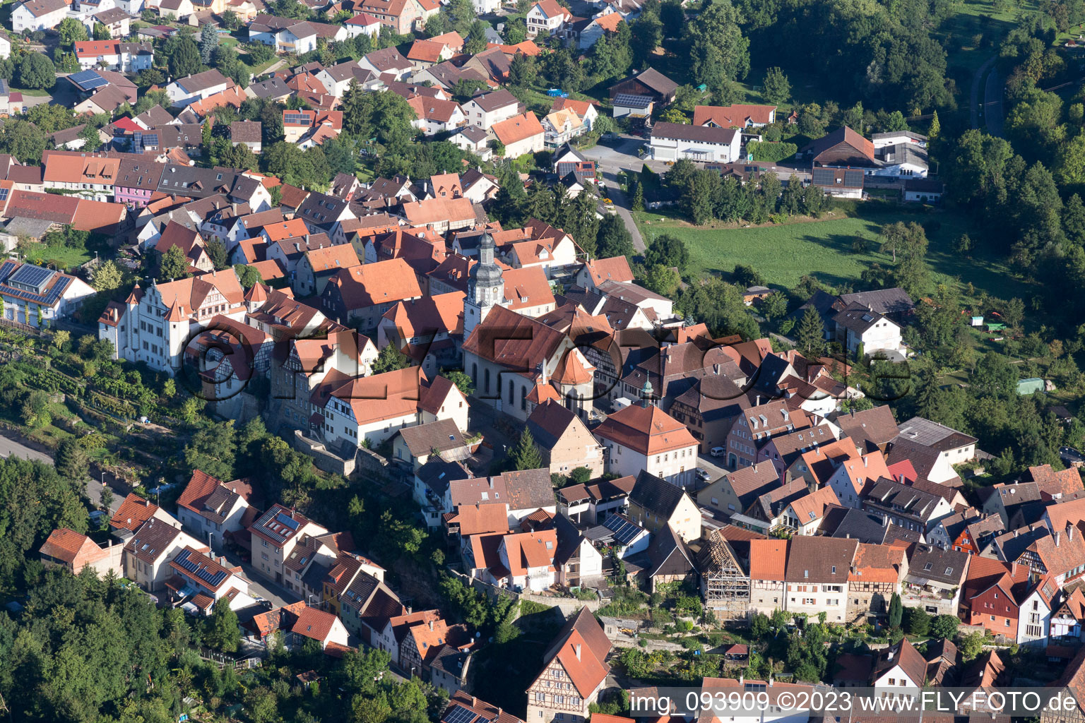 Church building in the village of in Kraichtal in the state Baden-Wurttemberg, Germany