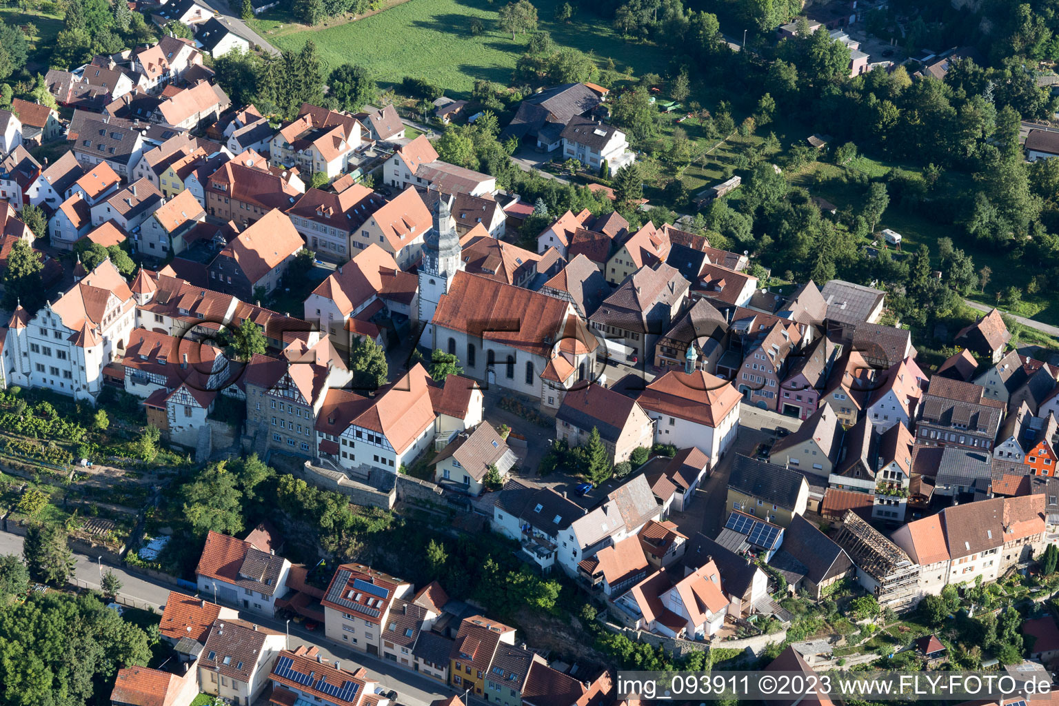 St. Martin from the southeast in the district Gochsheim in Kraichtal in the state Baden-Wuerttemberg, Germany