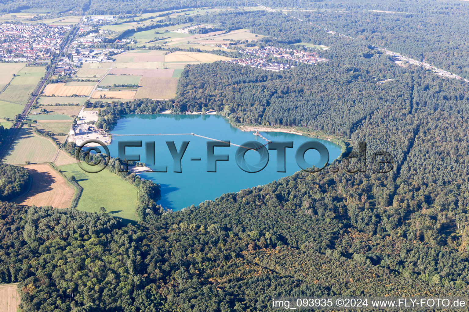 Quarry lake Weingarten in Weingarten in the state Baden-Wuerttemberg, Germany