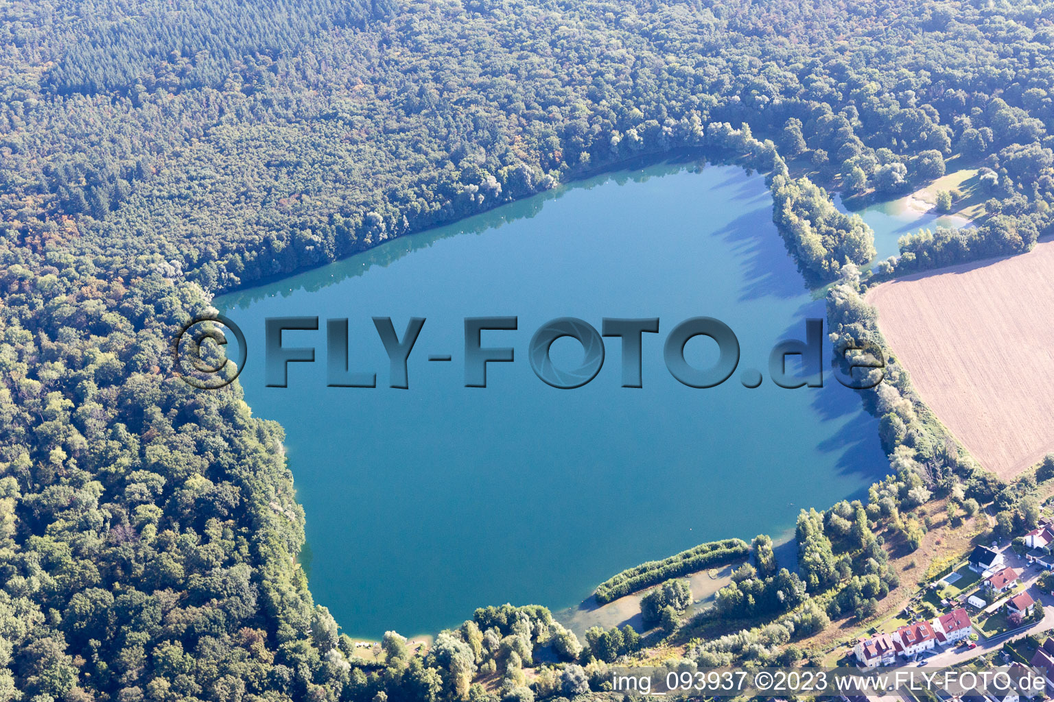Quarry lake Untergrombach in the district Untergrombach in Bruchsal in the state Baden-Wuerttemberg, Germany