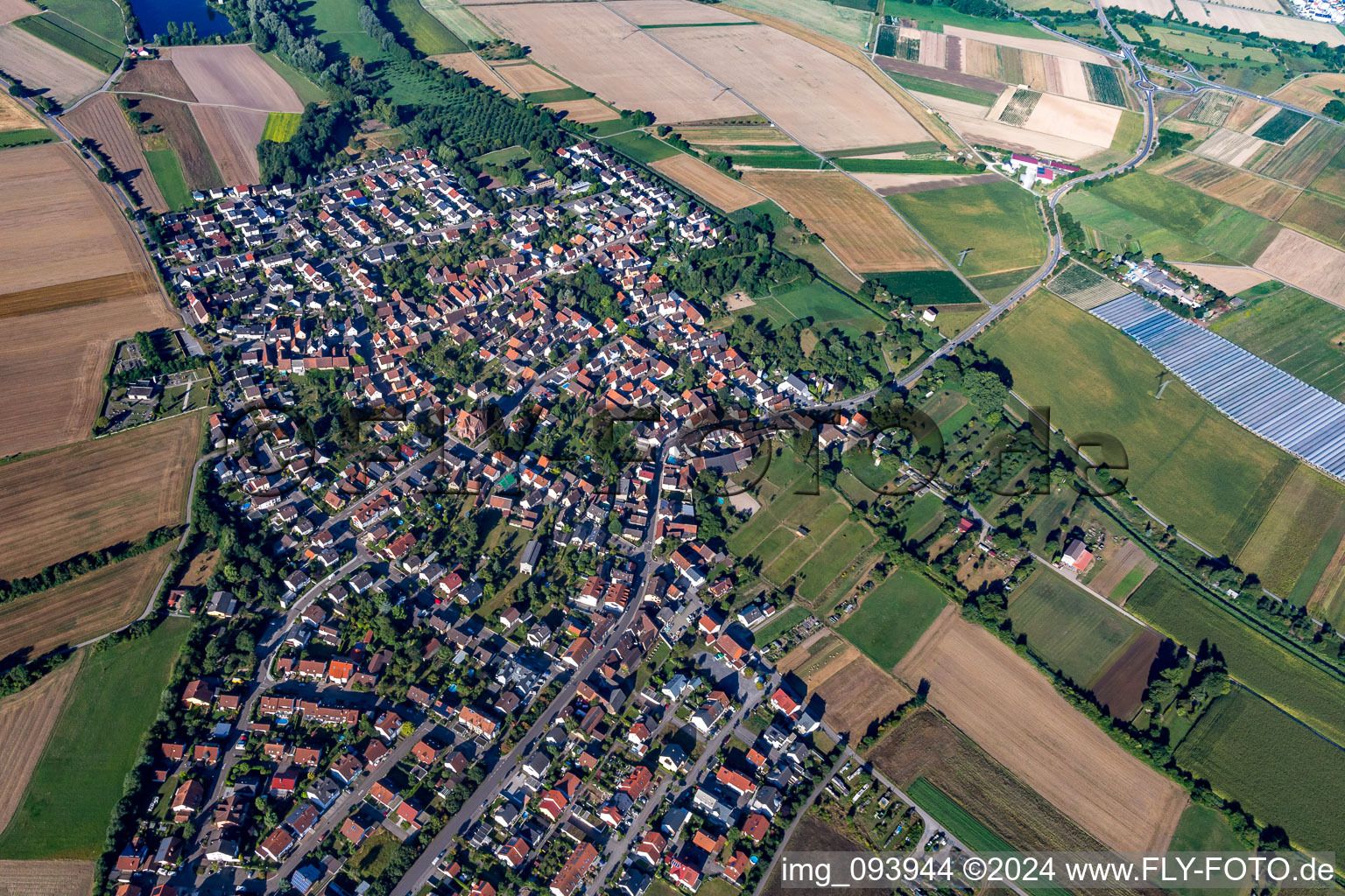 District Staffort in Stutensee in the state Baden-Wuerttemberg, Germany out of the air