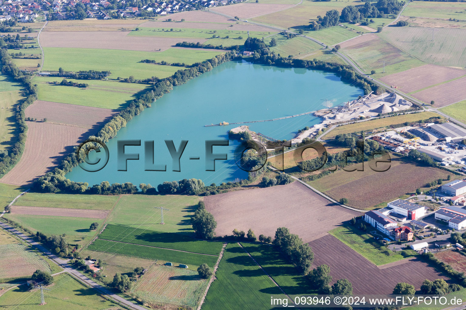 District Staffort in Stutensee in the state Baden-Wuerttemberg, Germany from the plane