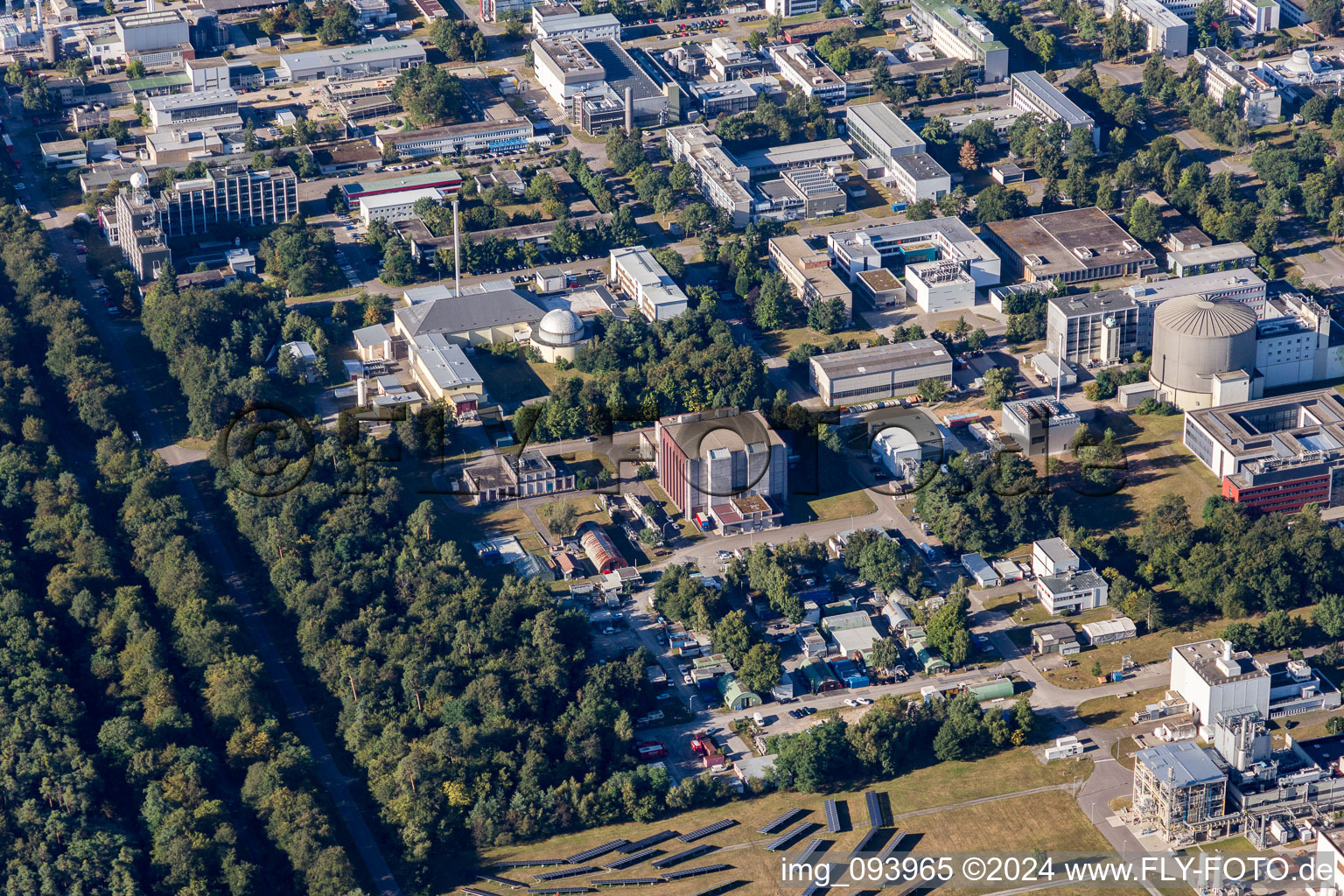 KIT North in the district Leopoldshafen in Eggenstein-Leopoldshafen in the state Baden-Wuerttemberg, Germany viewn from the air