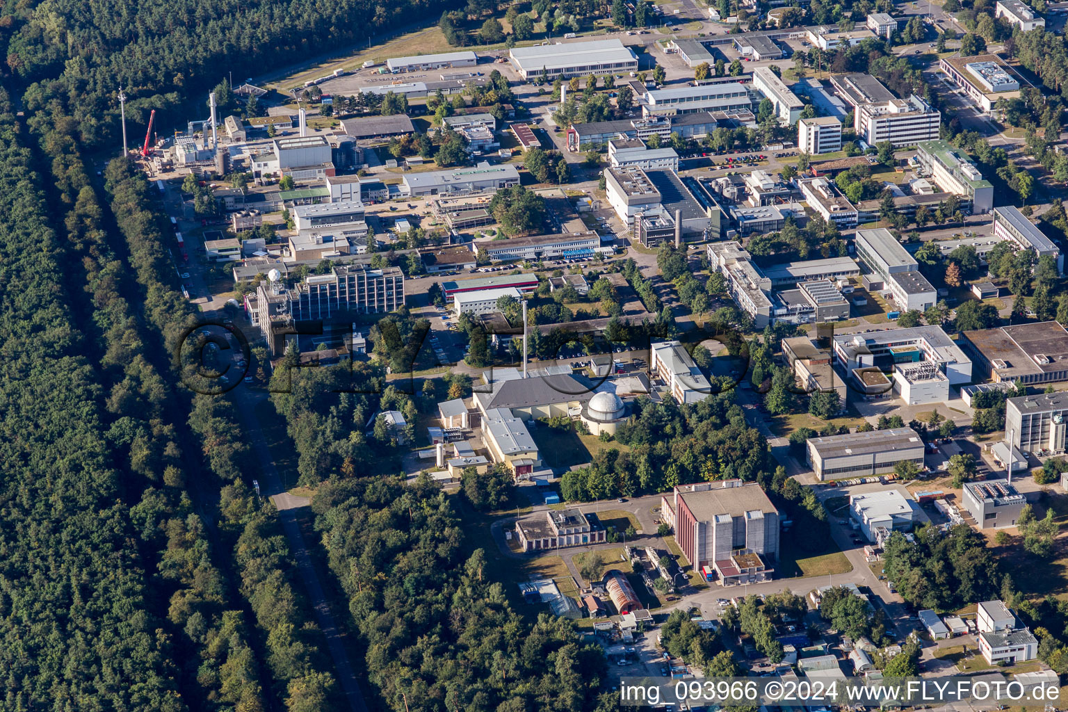 Drone recording of KIT North in the district Leopoldshafen in Eggenstein-Leopoldshafen in the state Baden-Wuerttemberg, Germany