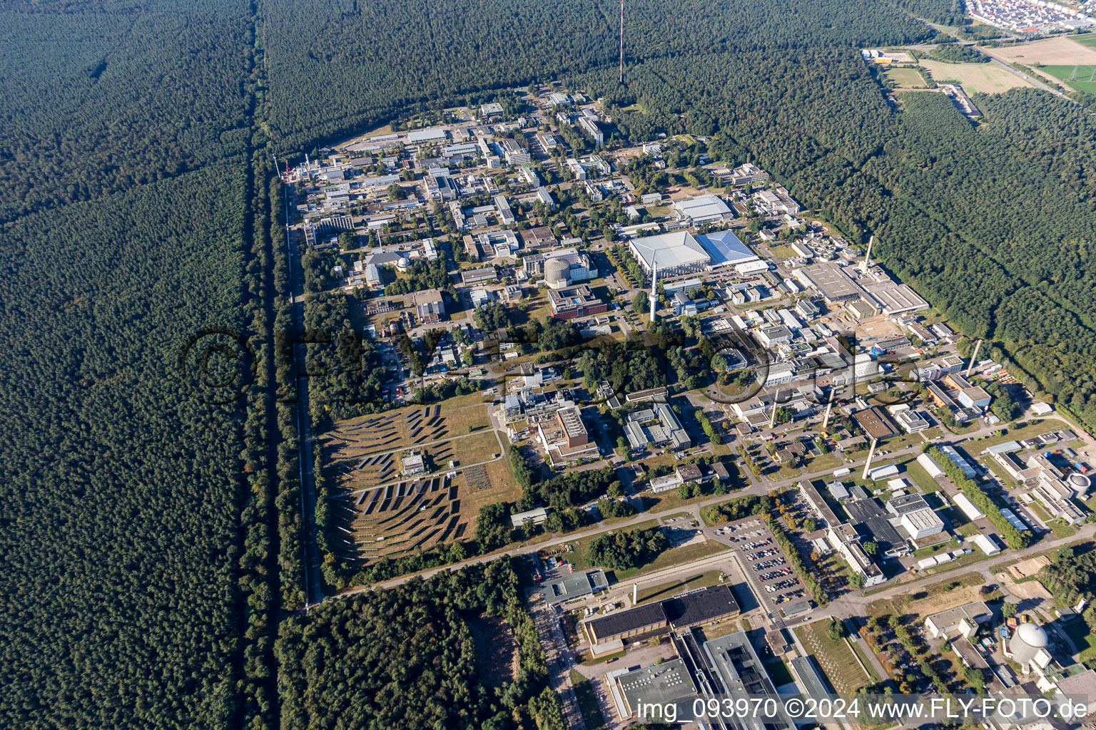 KIT North in the district Leopoldshafen in Eggenstein-Leopoldshafen in the state Baden-Wuerttemberg, Germany from a drone