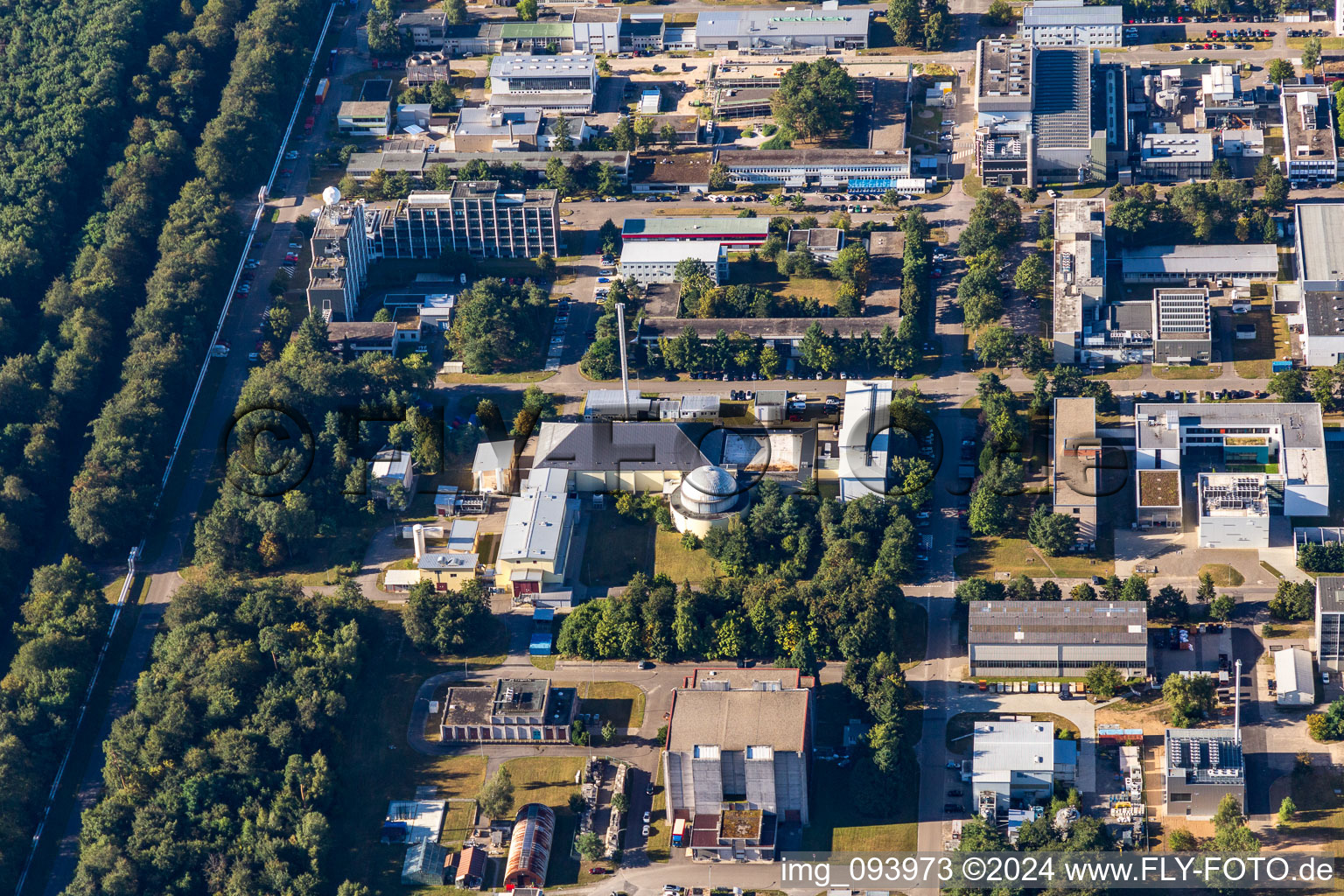 District Leopoldshafen in Eggenstein-Leopoldshafen in the state Baden-Wuerttemberg, Germany seen from above