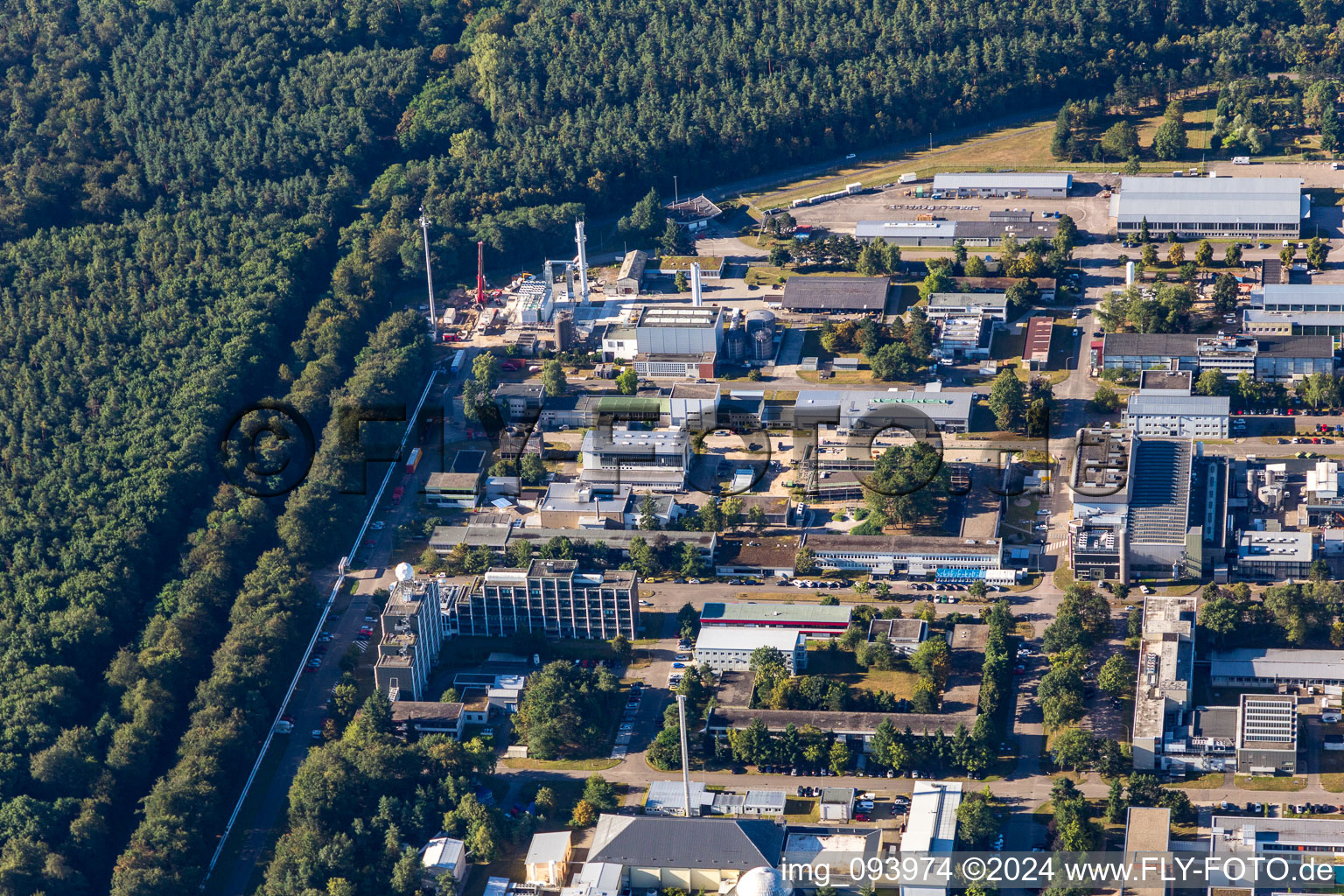 District Leopoldshafen in Eggenstein-Leopoldshafen in the state Baden-Wuerttemberg, Germany from the plane