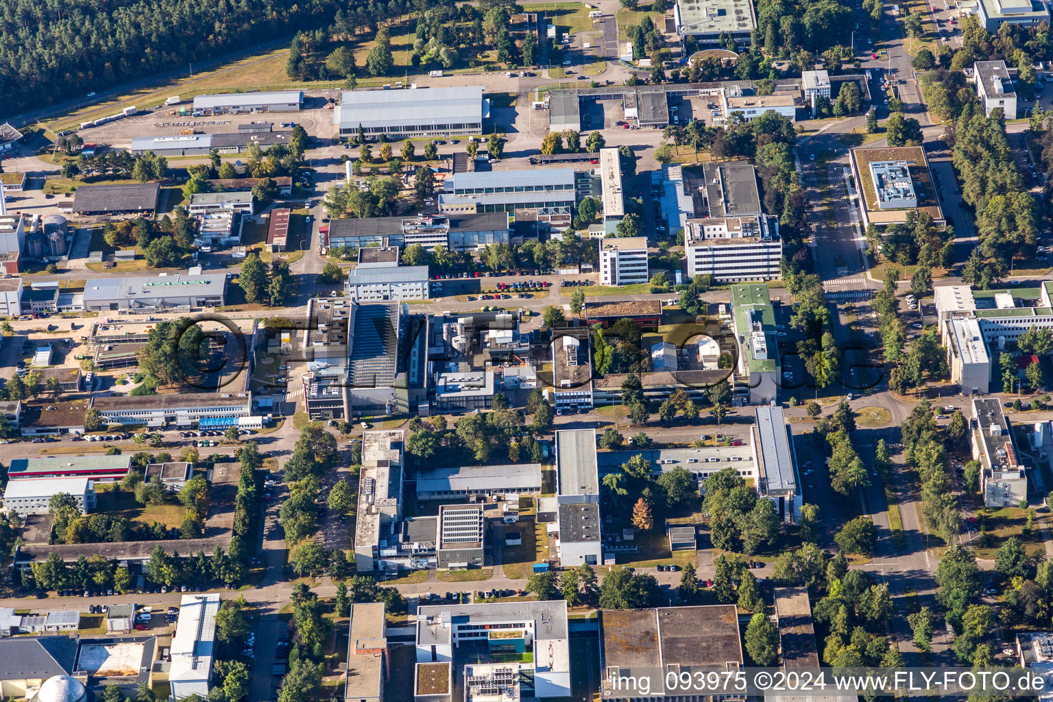 Bird's eye view of District Leopoldshafen in Eggenstein-Leopoldshafen in the state Baden-Wuerttemberg, Germany