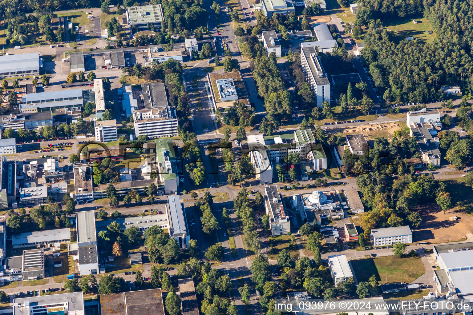 District Leopoldshafen in Eggenstein-Leopoldshafen in the state Baden-Wuerttemberg, Germany viewn from the air