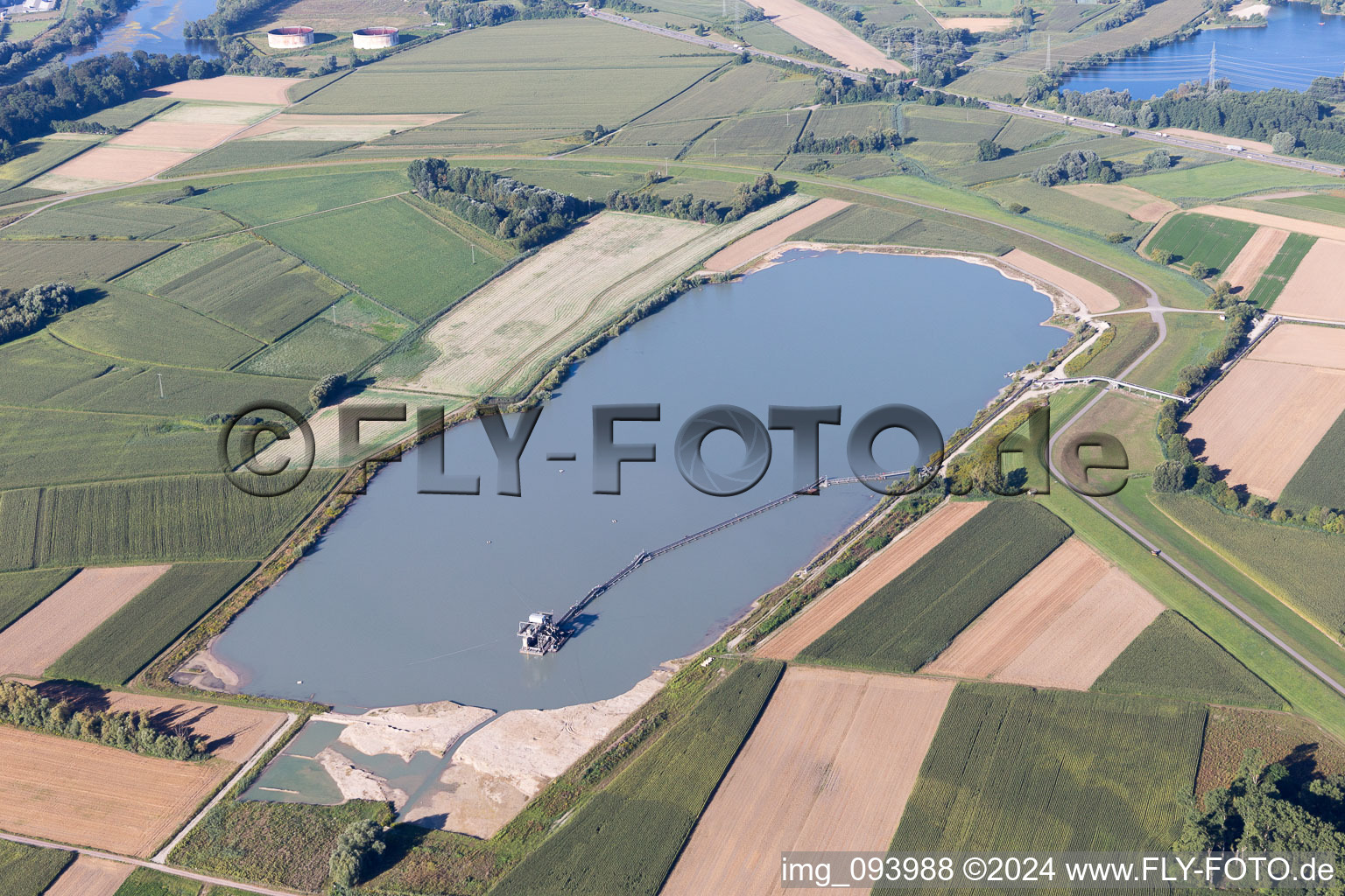 Neupotz in the state Rhineland-Palatinate, Germany viewn from the air