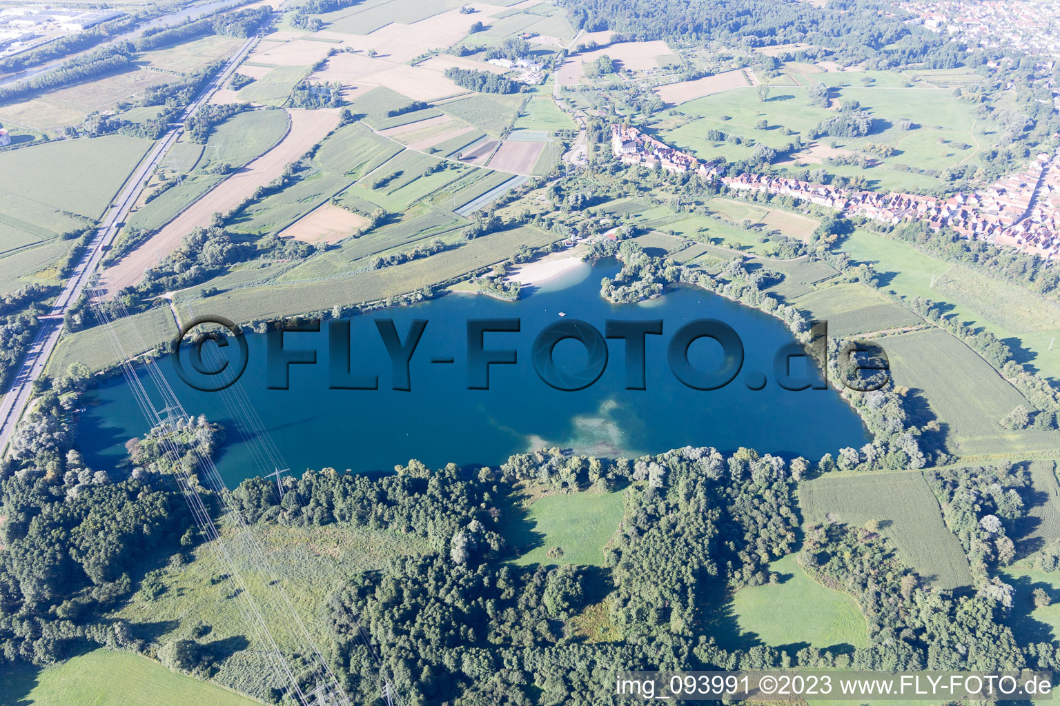 Aerial view of Jockgrim in the state Rhineland-Palatinate, Germany