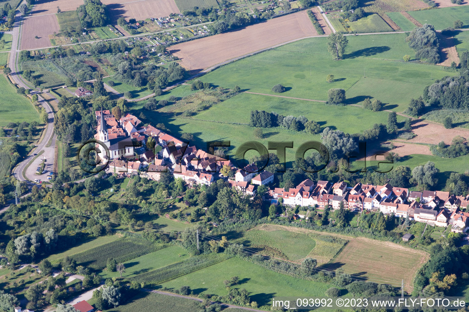 Aerial photograpy of Jockgrim in the state Rhineland-Palatinate, Germany