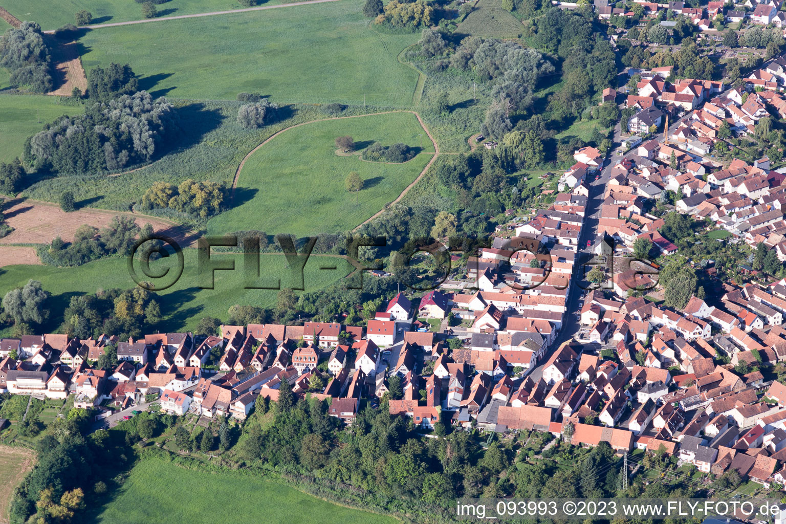 Oblique view of Jockgrim in the state Rhineland-Palatinate, Germany