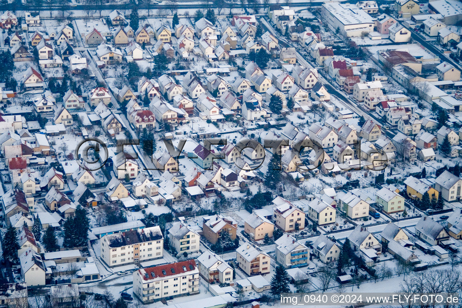 Settlement in Kandel in the state Rhineland-Palatinate, Germany viewn from the air