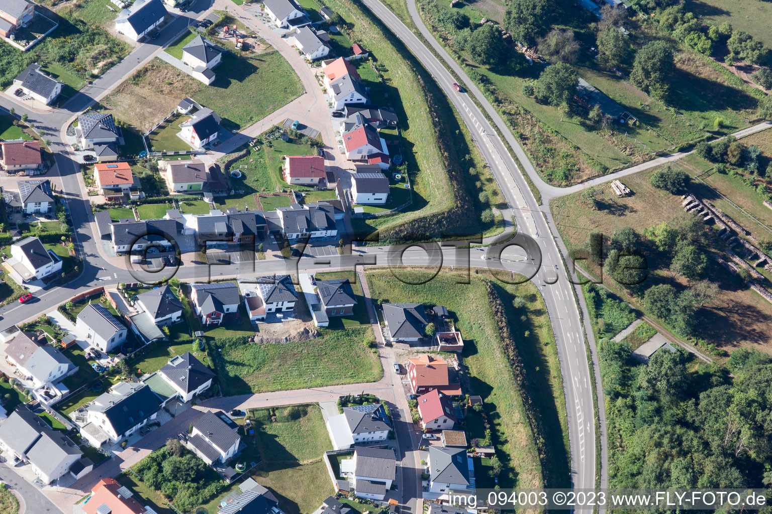 Drone image of Jockgrim in the state Rhineland-Palatinate, Germany