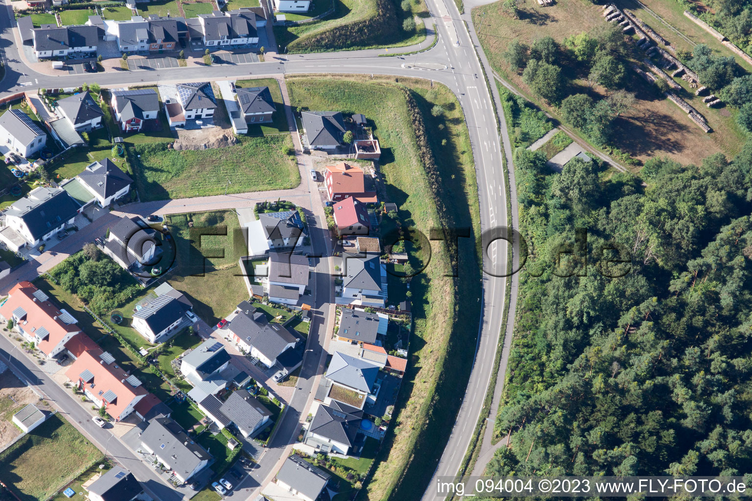 Jockgrim in the state Rhineland-Palatinate, Germany from the drone perspective