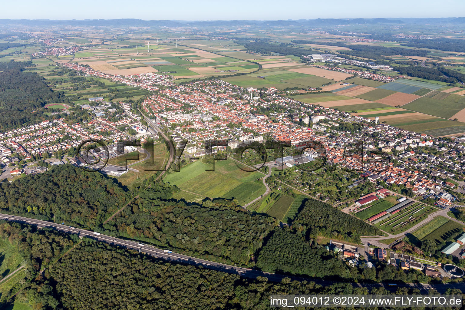 Aerial photograpy of Kandel in the state Rhineland-Palatinate, Germany