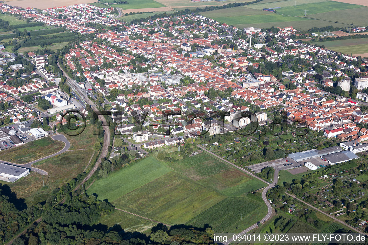 Kandel in the state Rhineland-Palatinate, Germany from above