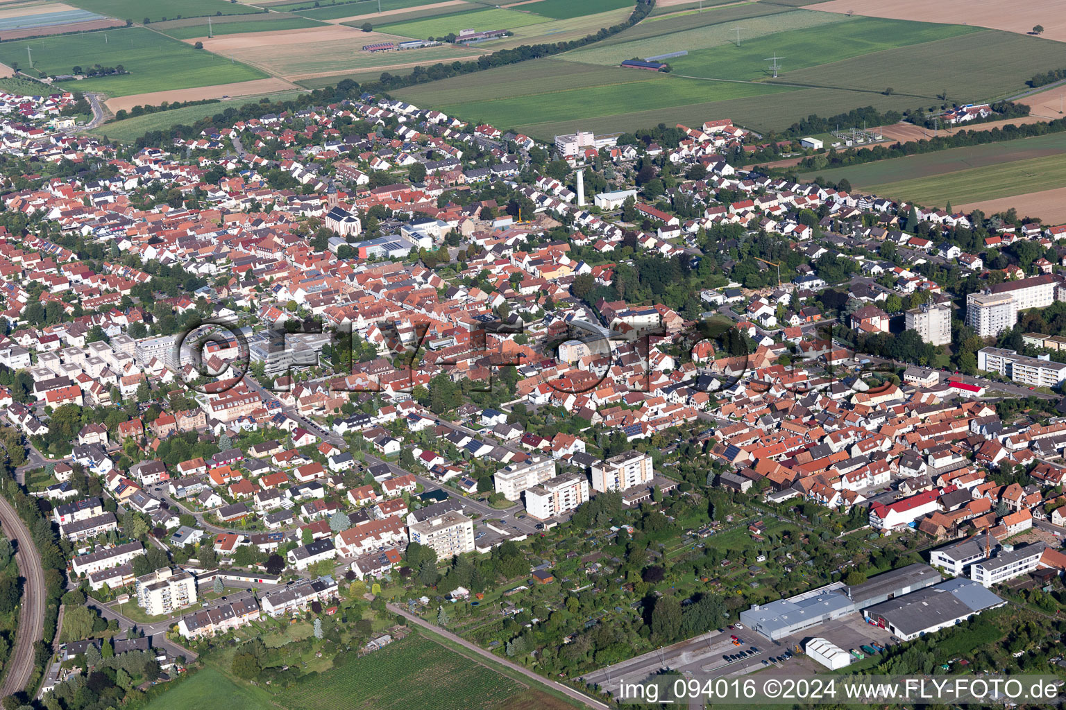 Kandel in the state Rhineland-Palatinate, Germany seen from above