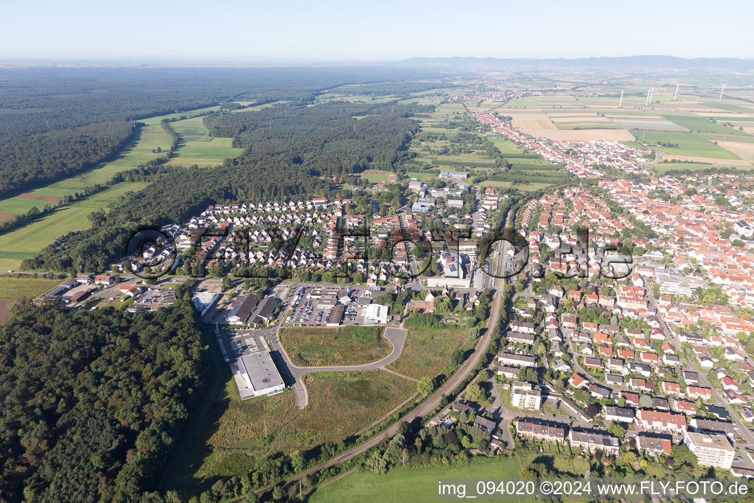 Kandel in the state Rhineland-Palatinate, Germany viewn from the air