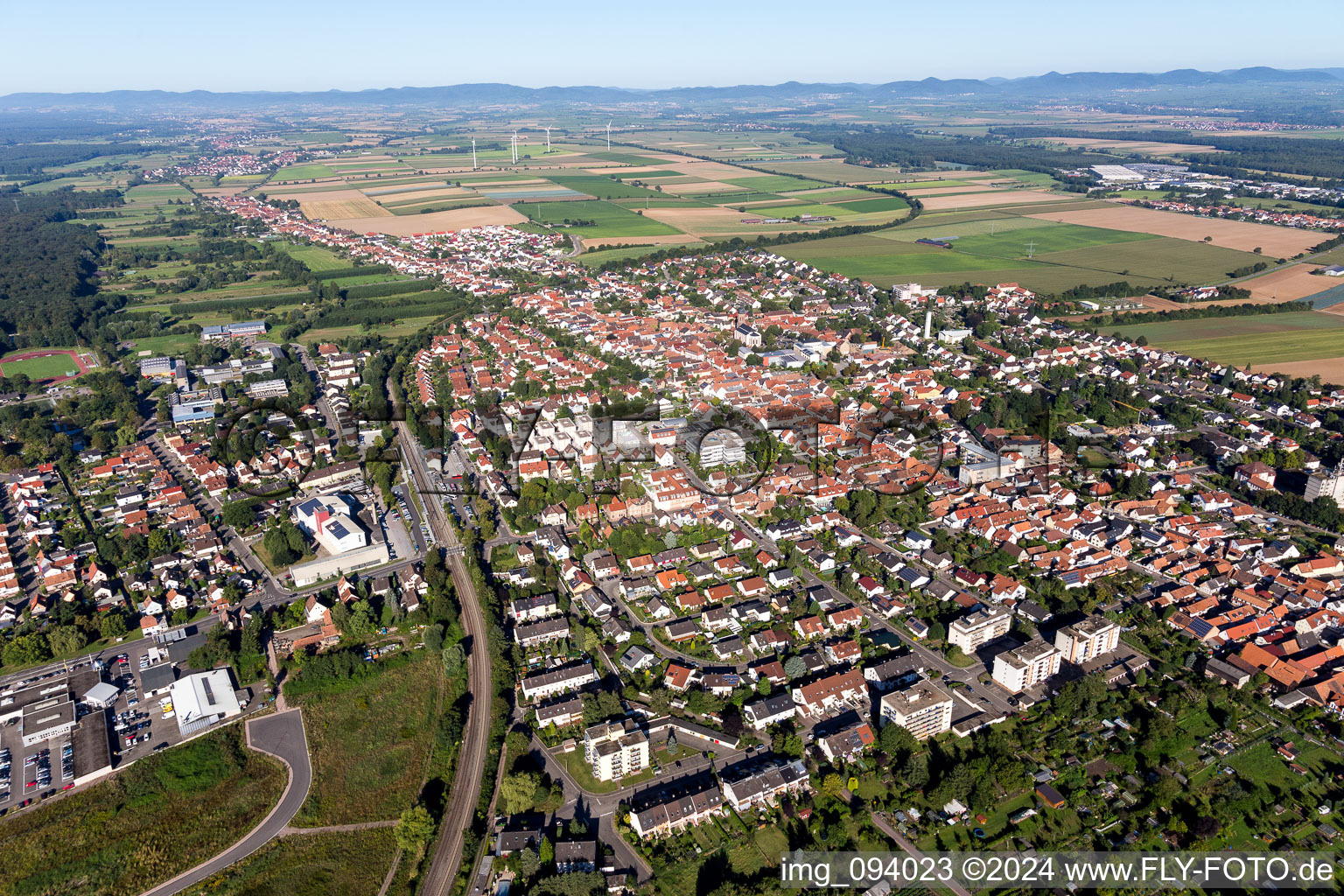 Drone image of Kandel in the state Rhineland-Palatinate, Germany