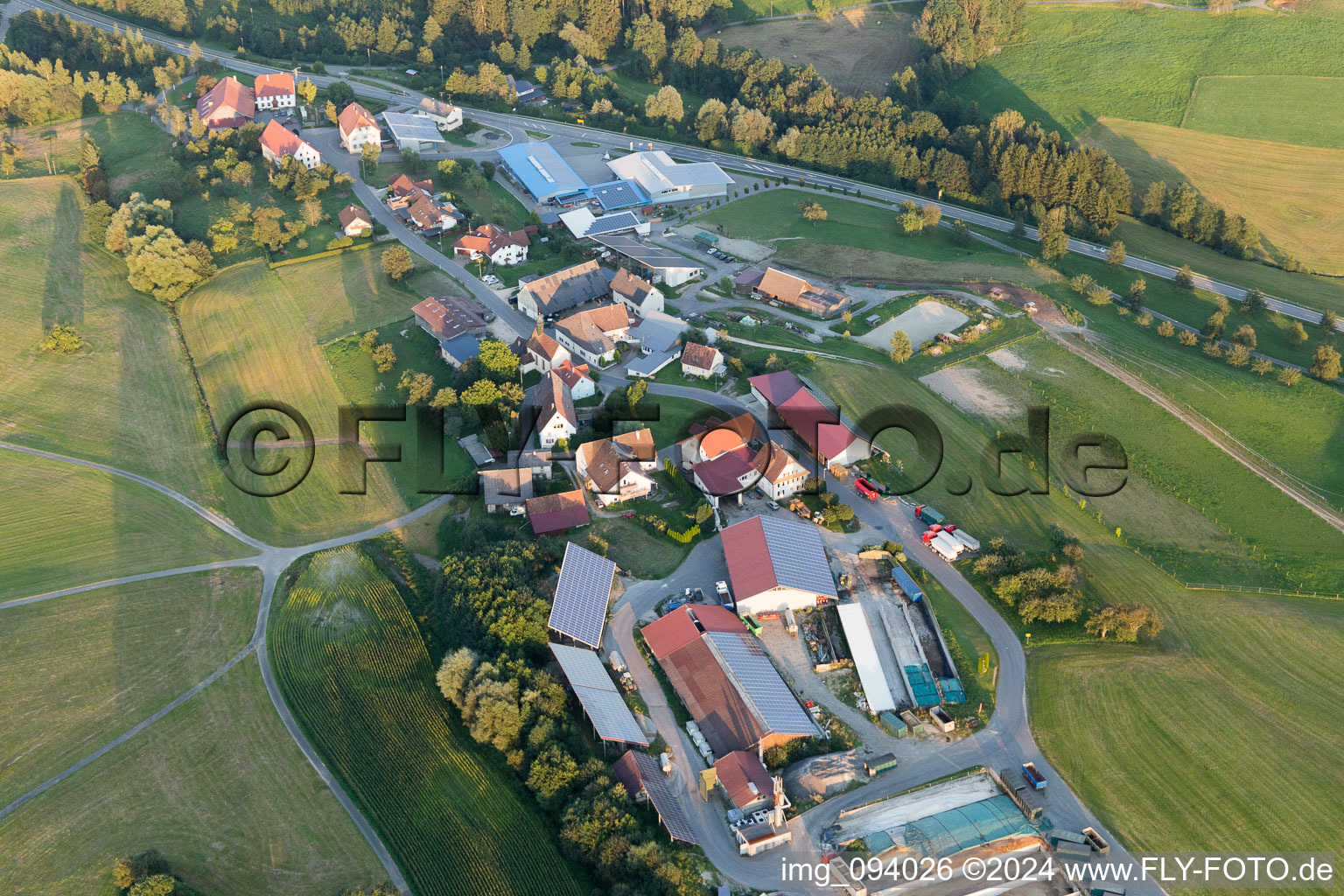 Homestead of a farm Mathaeus Muffler Landwirtschaft in Muehlingen in the state Baden-Wurttemberg, Germany