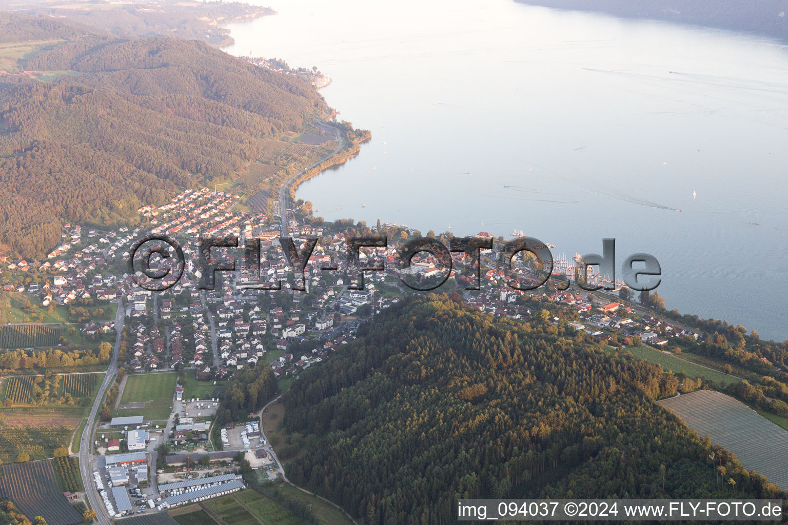 Aerial view of District Ludwigshafen in Bodman-Ludwigshafen in the state Baden-Wuerttemberg, Germany