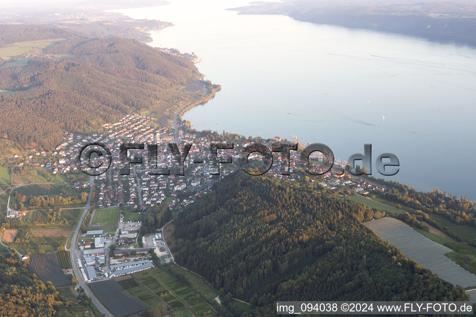 Aerial photograpy of District Ludwigshafen in Bodman-Ludwigshafen in the state Baden-Wuerttemberg, Germany