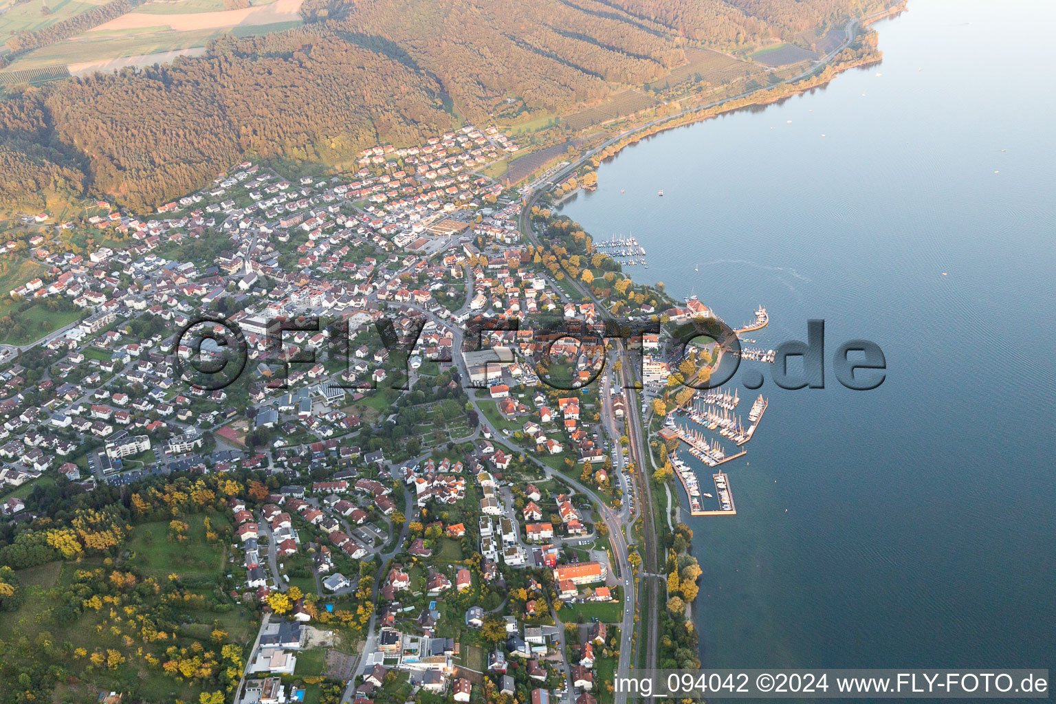 District Ludwigshafen in Bodman-Ludwigshafen in the state Baden-Wuerttemberg, Germany from above