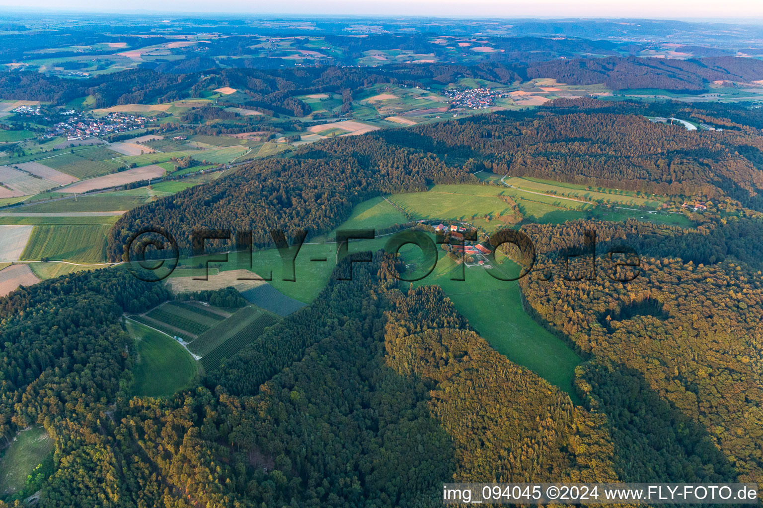 Aerial view of Ina Stumpp Yoga Pension in the district of Buohof in the district Bonndorf in Überlingen in the state Baden-Wuerttemberg, Germany