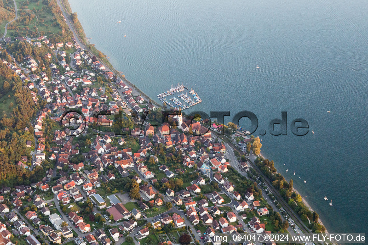 Aerial view of Sipplingen in the state Baden-Wuerttemberg, Germany