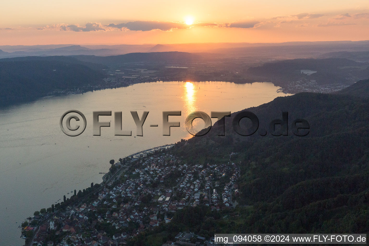 Sipplingen in the state Baden-Wuerttemberg, Germany from the plane