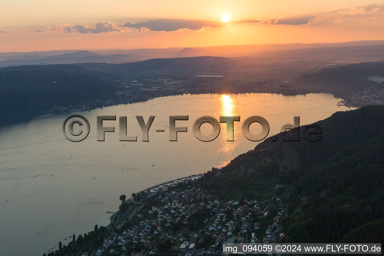 Bird's eye view of Sipplingen in the state Baden-Wuerttemberg, Germany