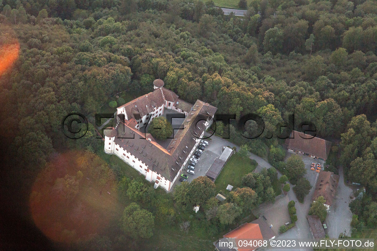 Aerial photograpy of Castle Hohenfels in Hohenfels in the state Baden-Wuerttemberg, Germany