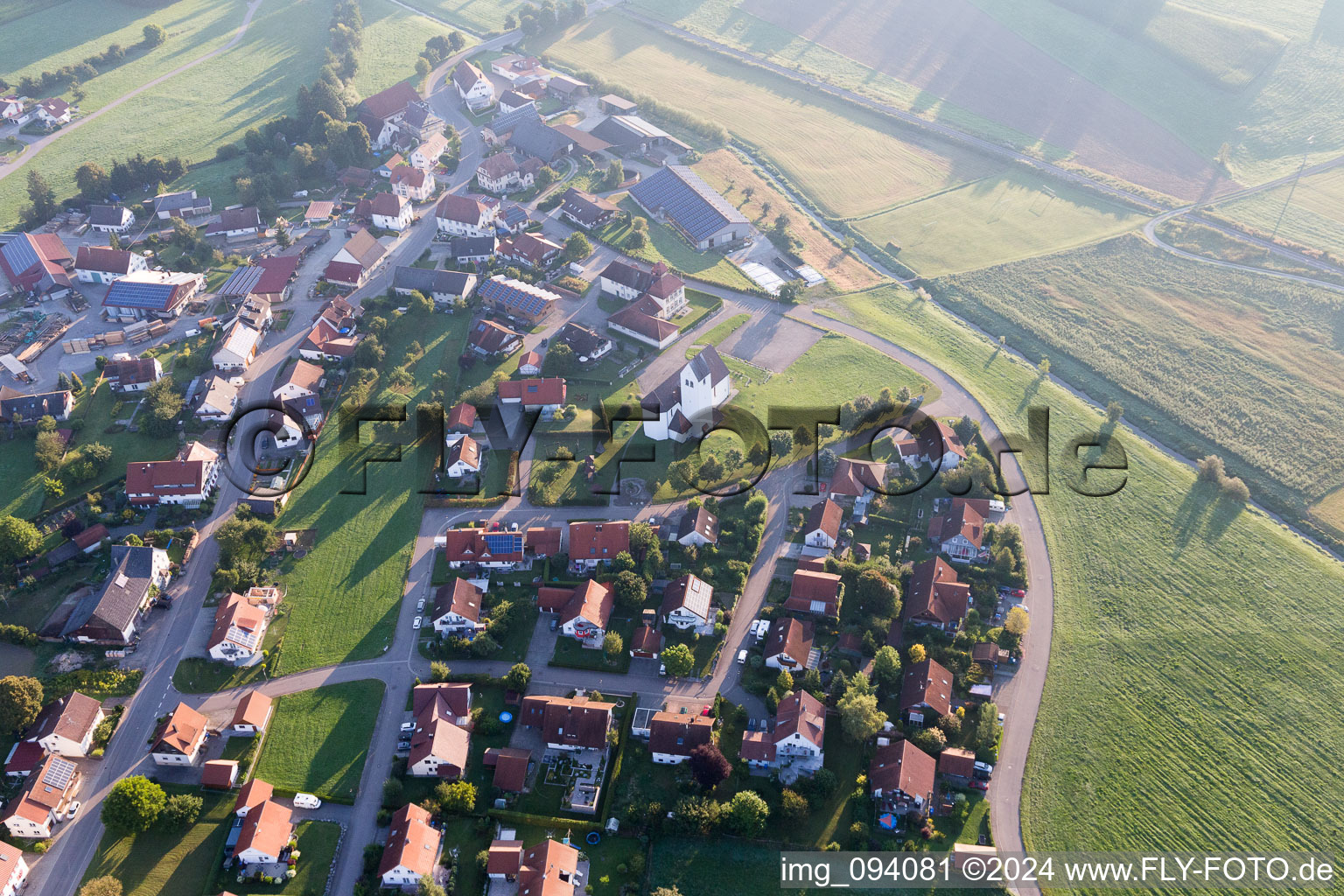 Aerial view of Unterbichtlingen in the state Baden-Wuerttemberg, Germany