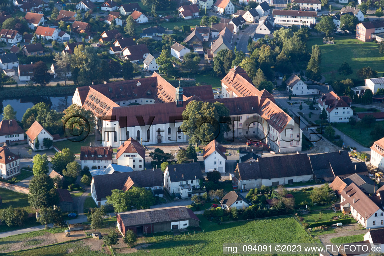 Aerial photograpy of Wald in the state Baden-Wuerttemberg, Germany