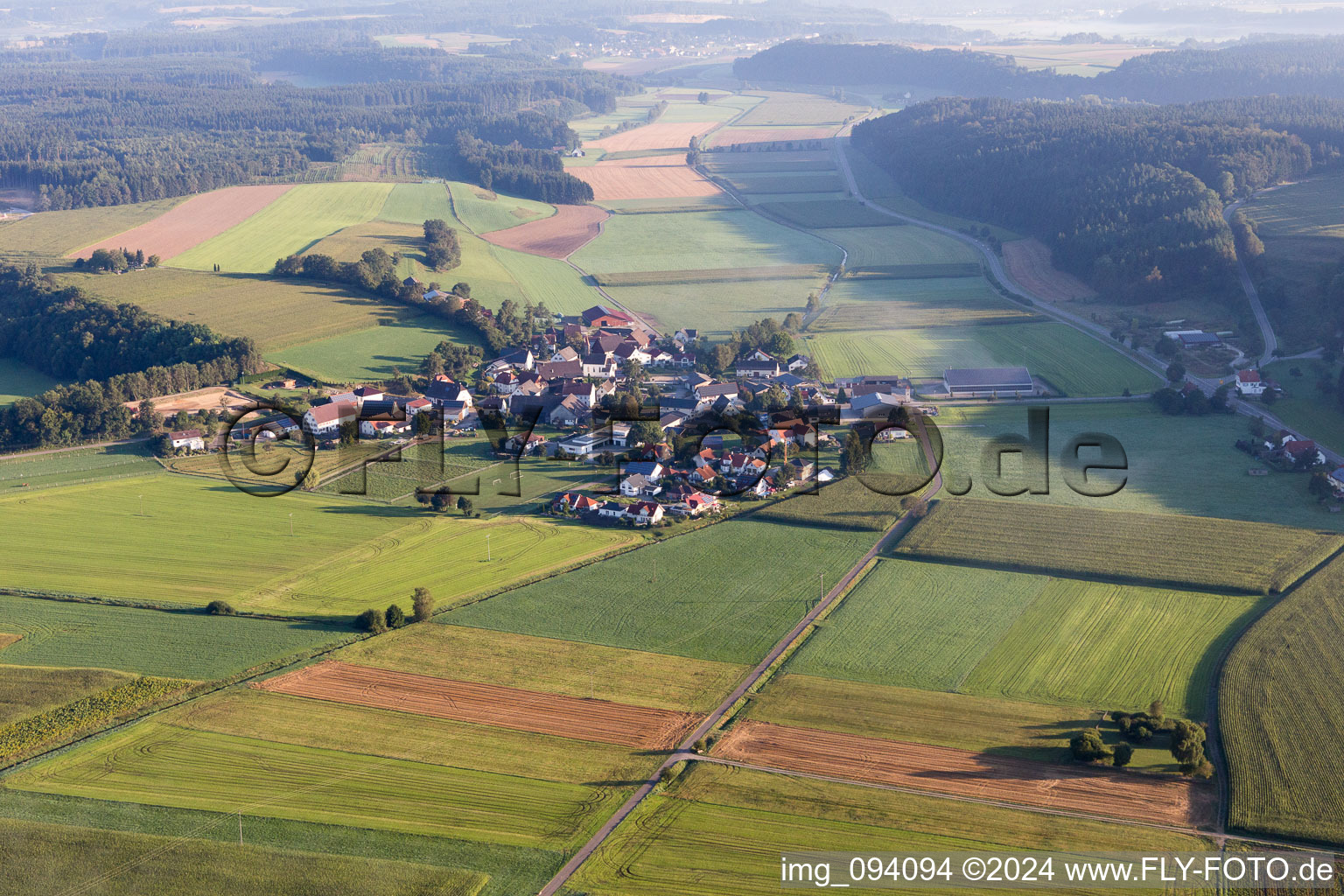 From the south in the district Otterswang in Pfullendorf in the state Baden-Wuerttemberg, Germany