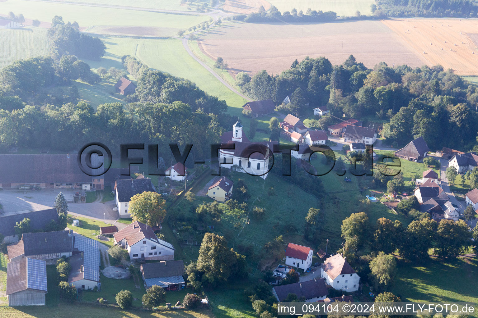 Aerial view of Bachhaupten in the state Baden-Wuerttemberg, Germany