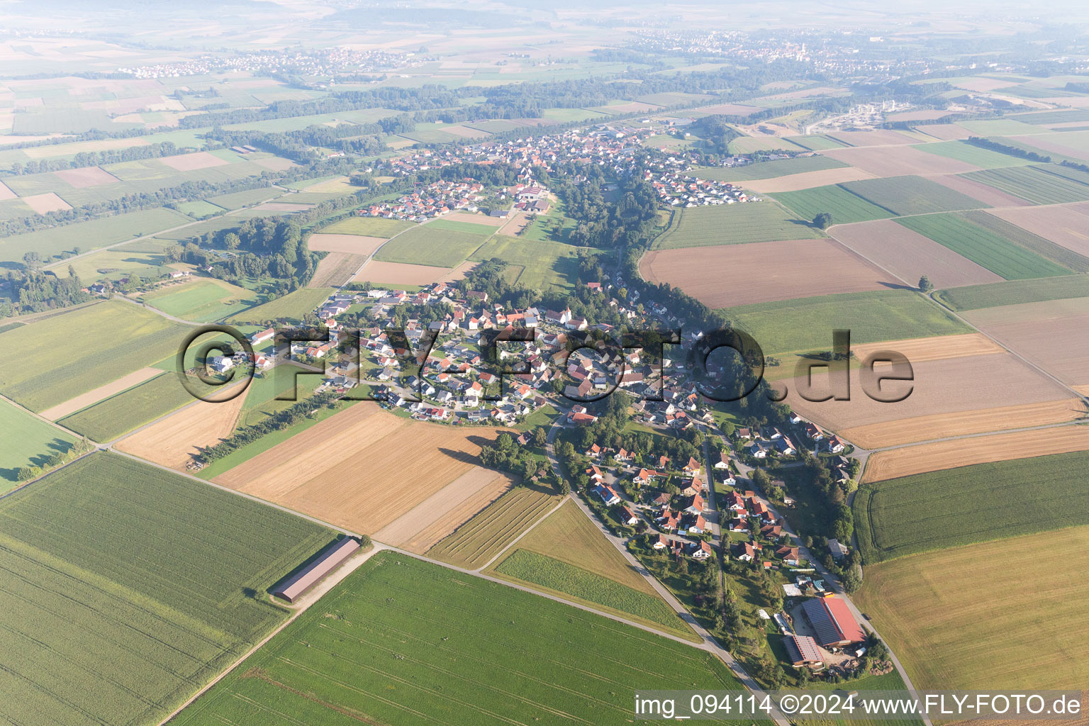 Town View of the streets and houses of the residential areas in the district Erisdorf in Ertingen in the state Baden-Wurttemberg