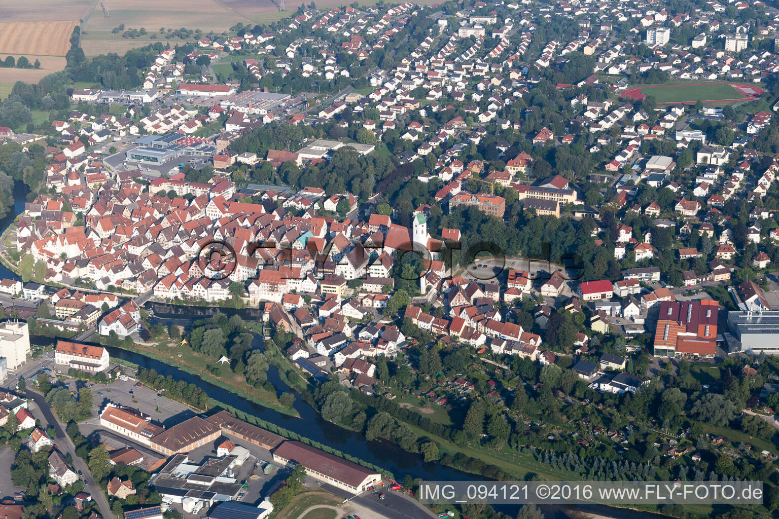 Town View of the streets and houses of the residential areas in the district Neufra in Riedlingen in the state Baden-Wurttemberg